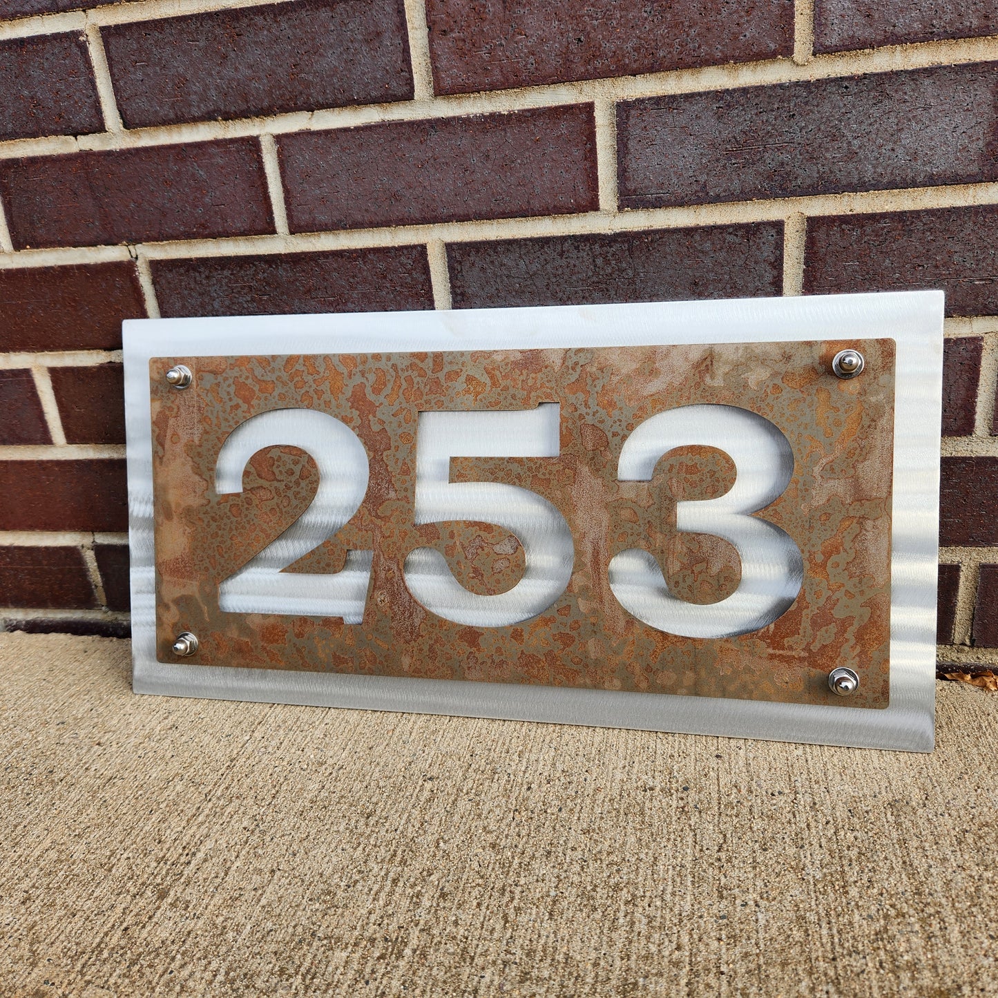 Metal House Address Number Plaque Sign 8x12" up to 10x20" Bookman