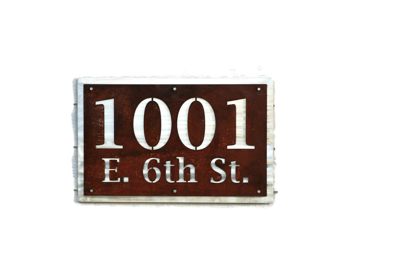 Metal Street Address or Name Sign Layered Design 12x18" up to 15x24" Lucida