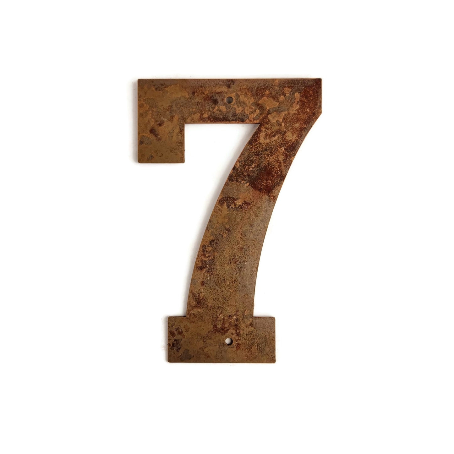 Metal Letters and Numbers Blocky Square Font 8" Tall Raw & Rust