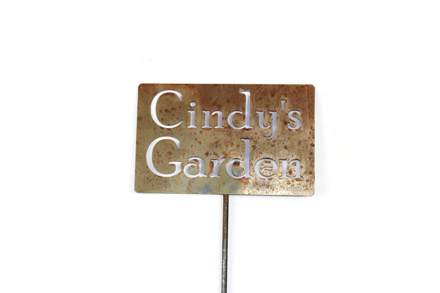 Metal Garden Marker Stake Sign Custom Text 20 to 48 Inches Tall