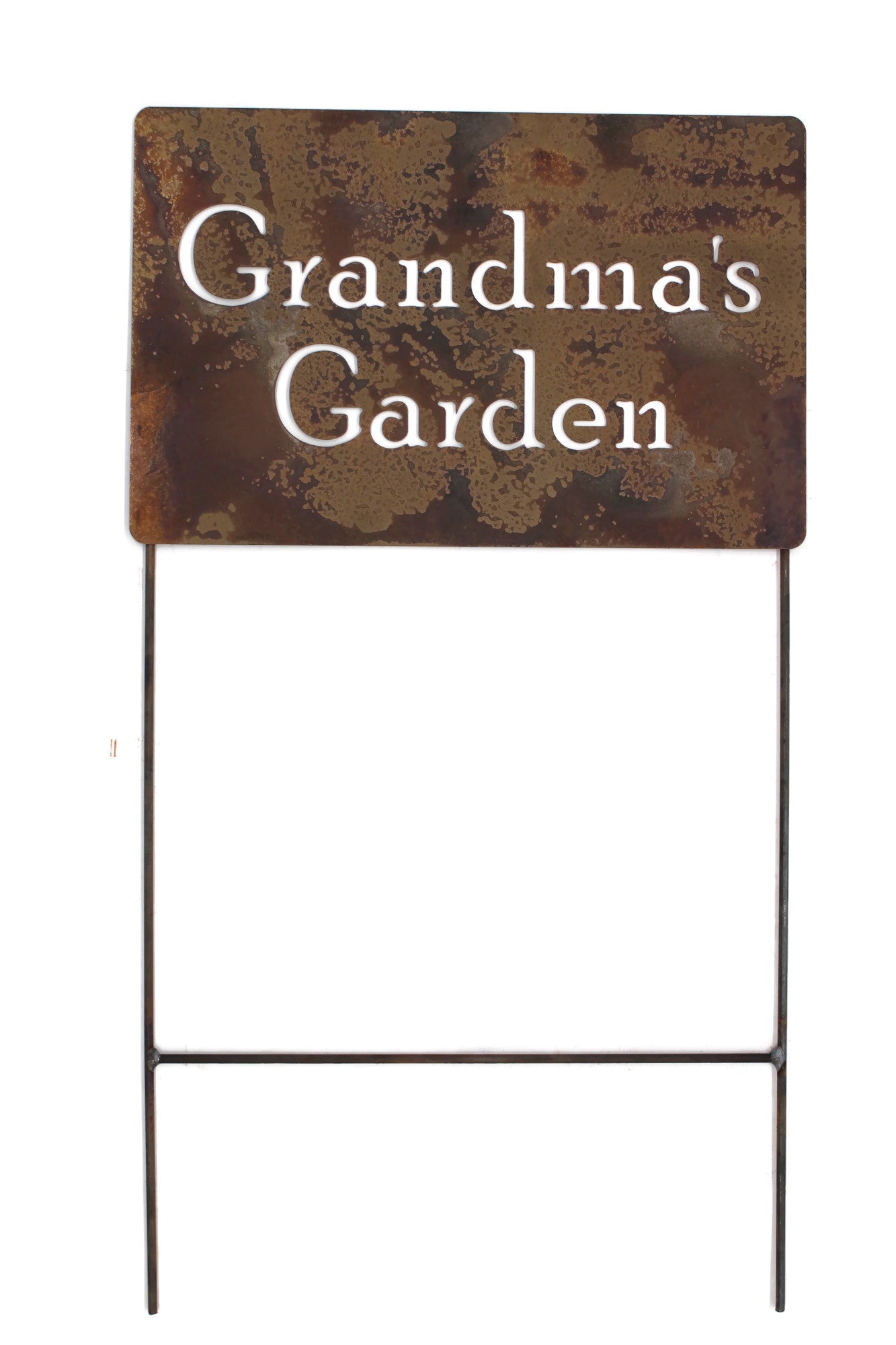 Grandma's Garden extra large rusty garden stake sign