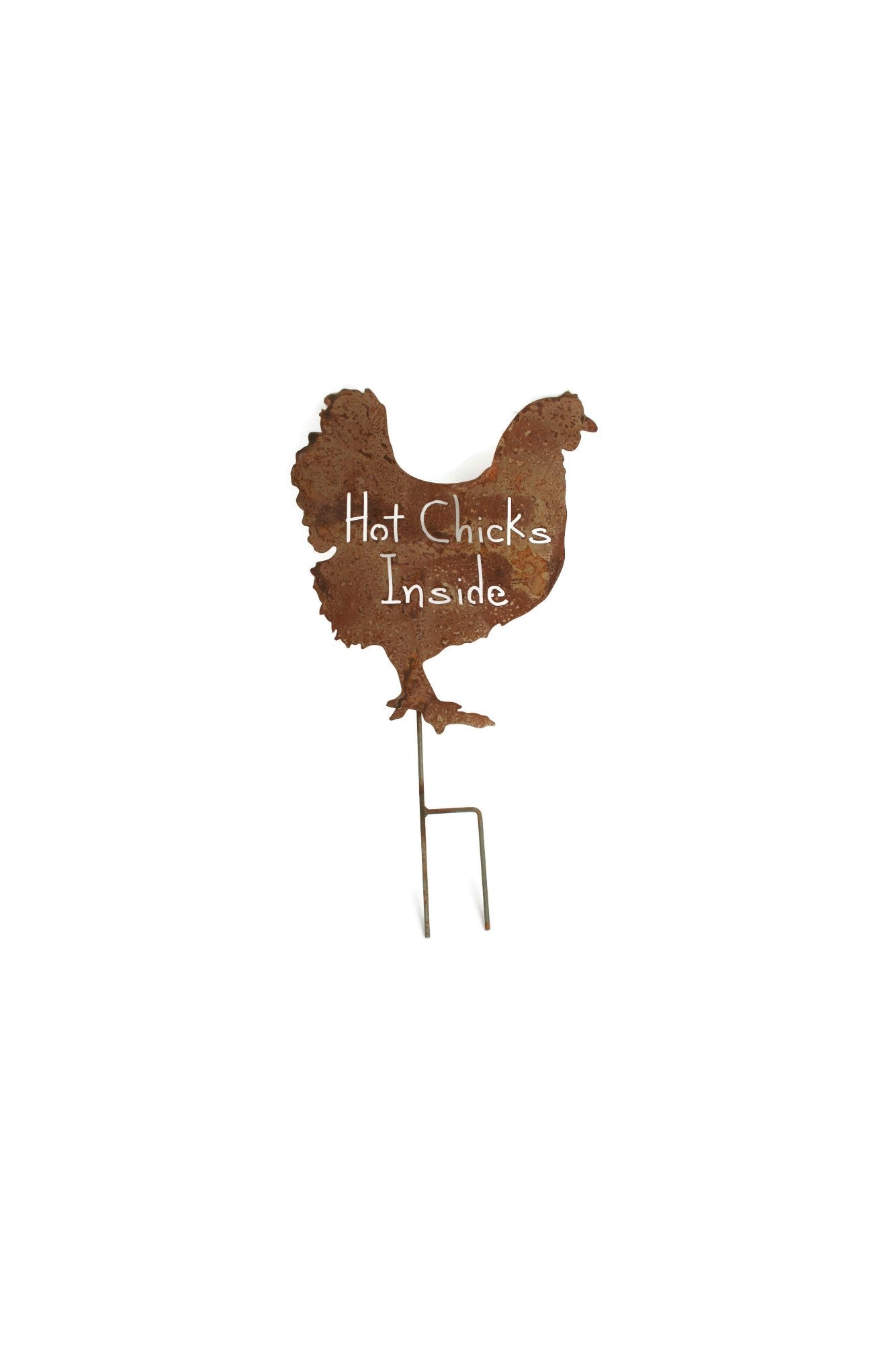 Hot Chicks Inside large rusty metal garden stake