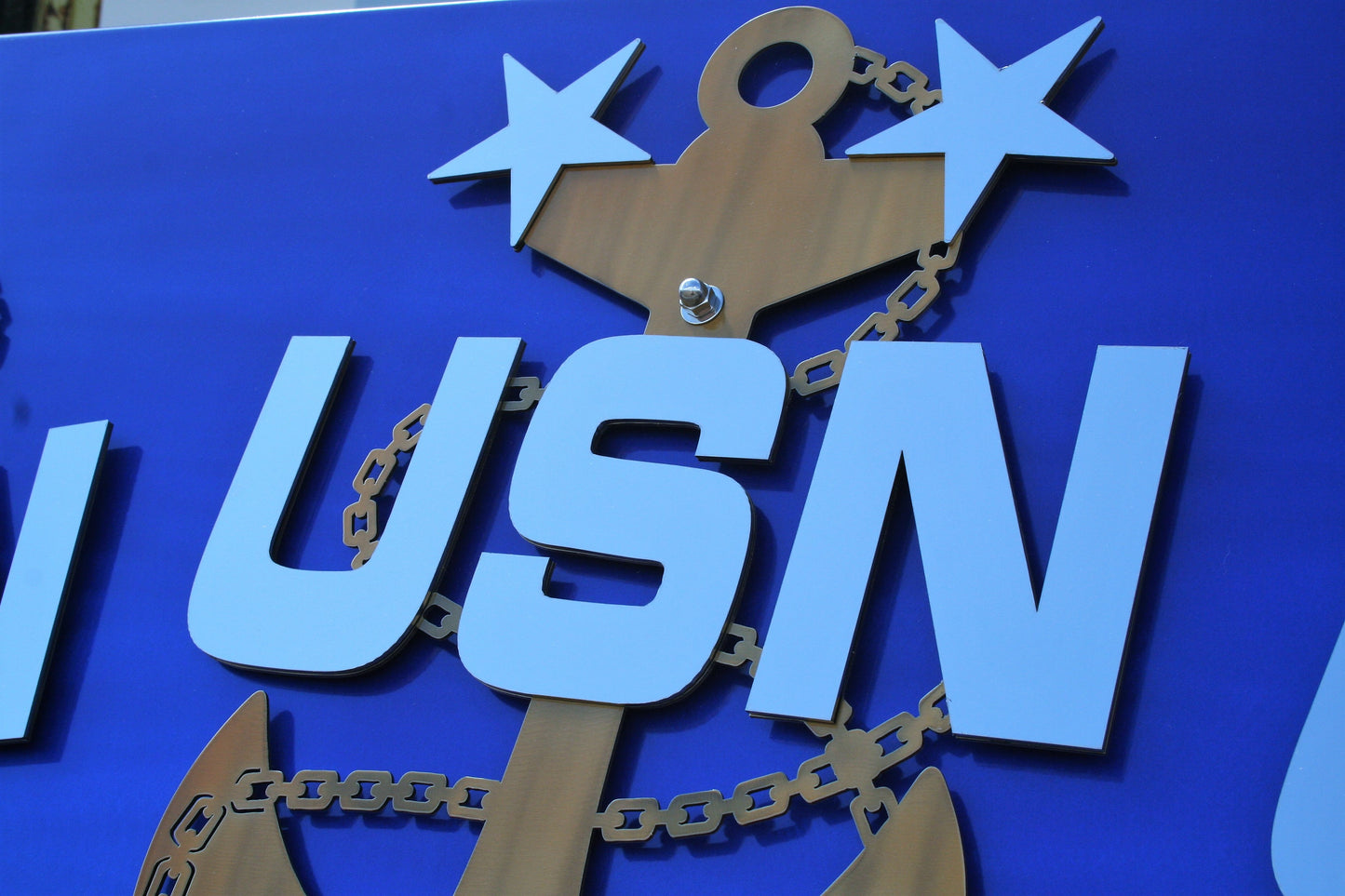 US NAVY Chief Petty Officer Stainless Steel Fouled Anchor Personalized Sign 23 Inches Tall - Officially Licensed Seller
