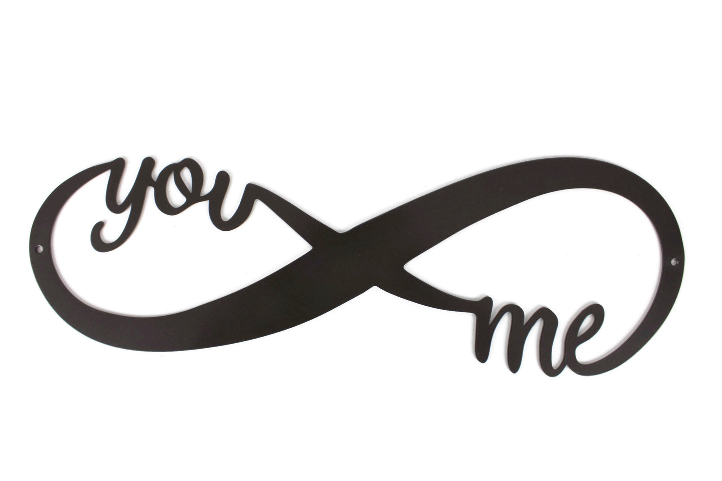 Bronze powder coat infinity You Me text metal wall sign
