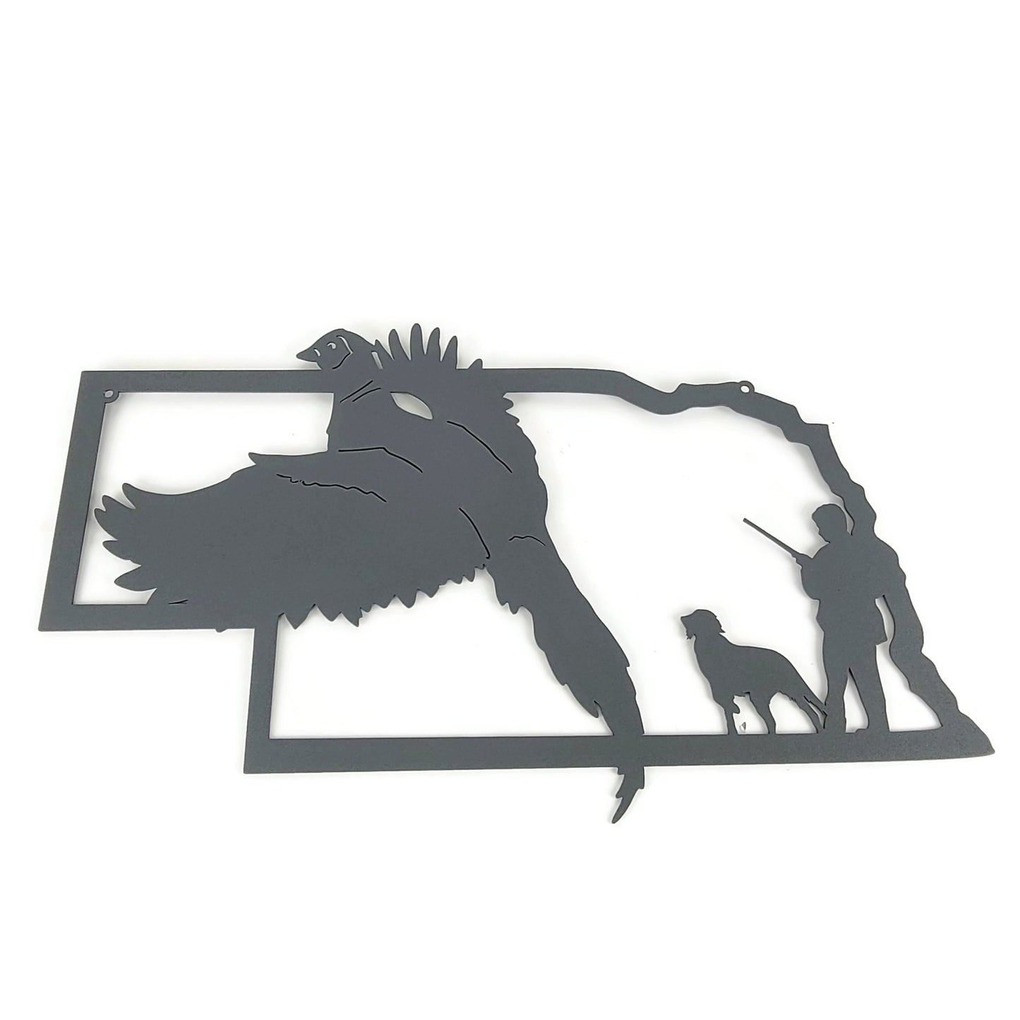 Nebraska Pheasant Hunting Metal Wall Art Sign 22 Inches Wide