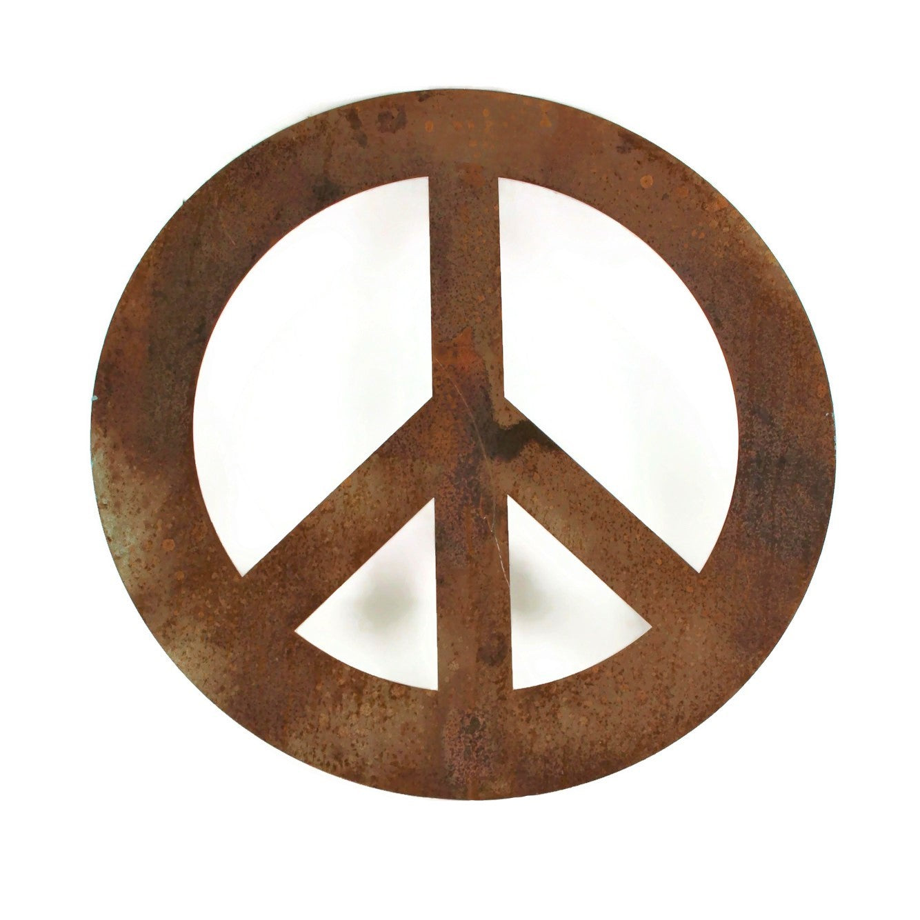 Rusty metal peace sign