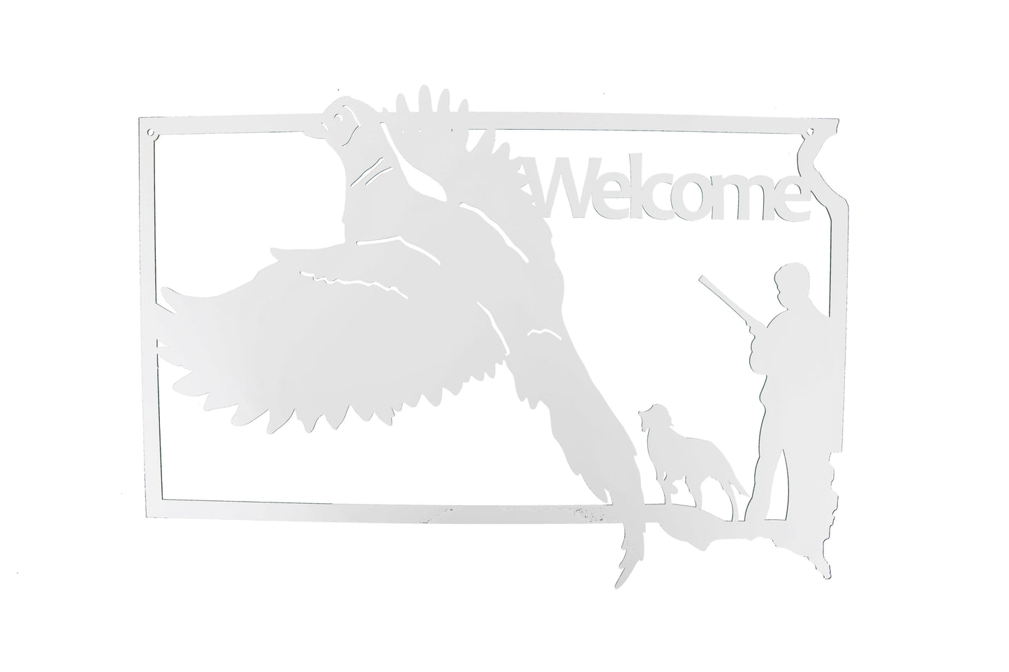 South Dakota Pheasant Hunting Metal Wall Art Sign 22 Inches Wide