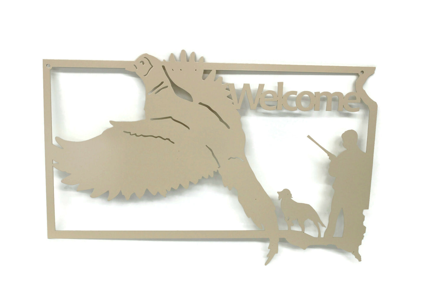South Dakota Pheasant Hunting Metal Wall Art Sign 22 Inches Wide