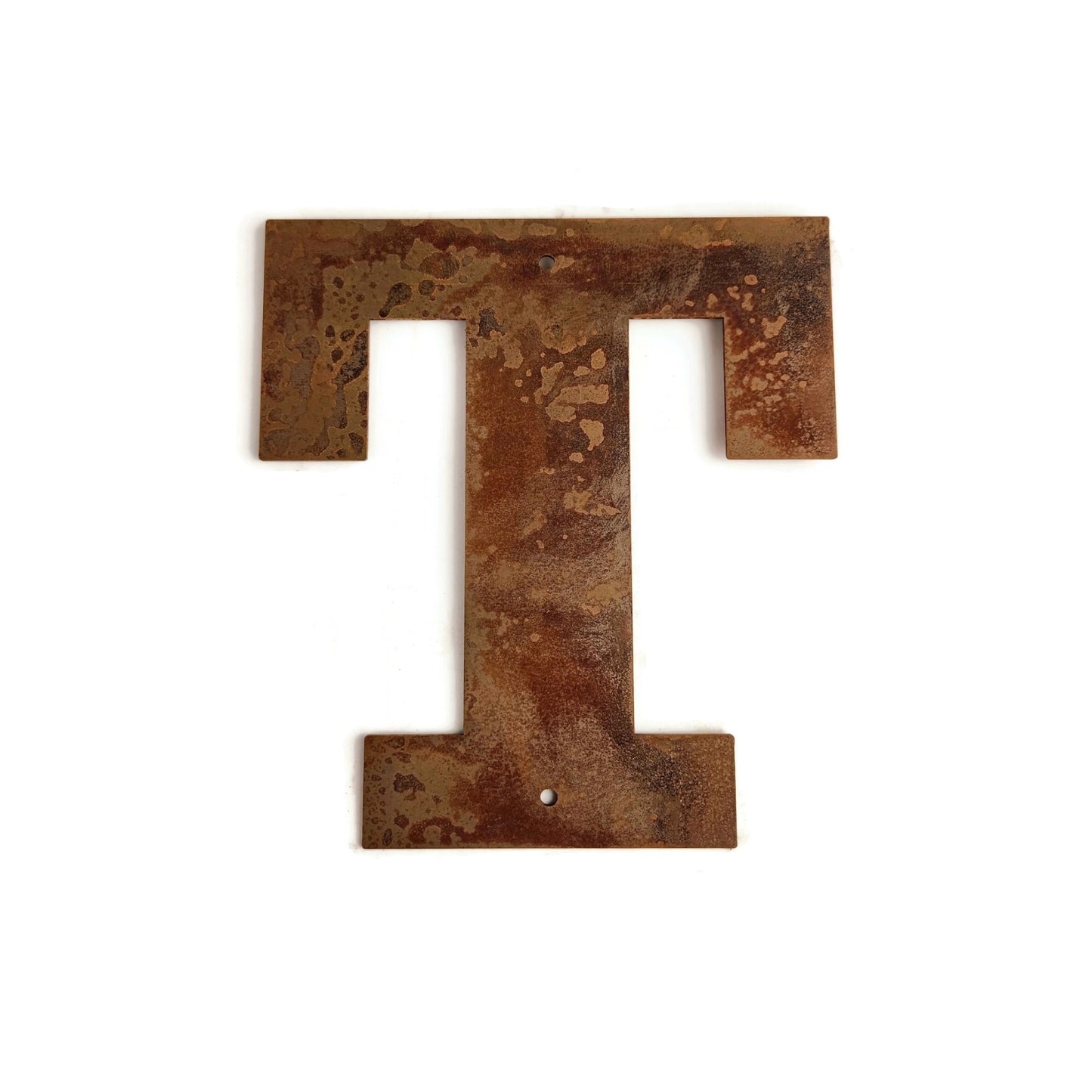 Metal Letters and Numbers Blocky Square Font 8" Tall Raw & Rust