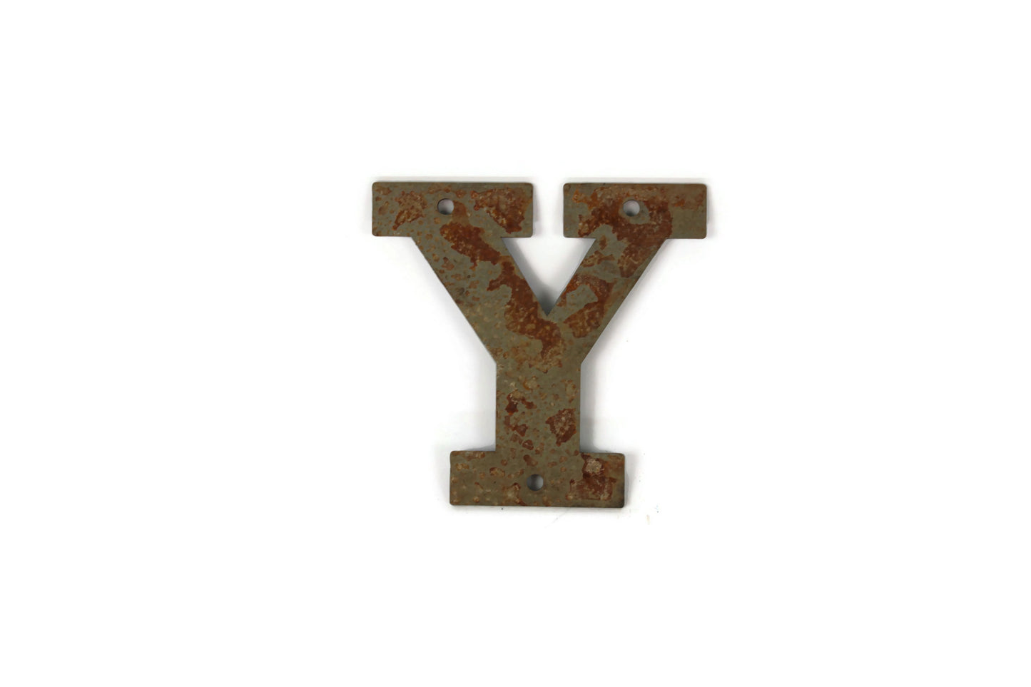Metal Letters and Numbers Blocky Square Font 4" Tall Raw & Rust