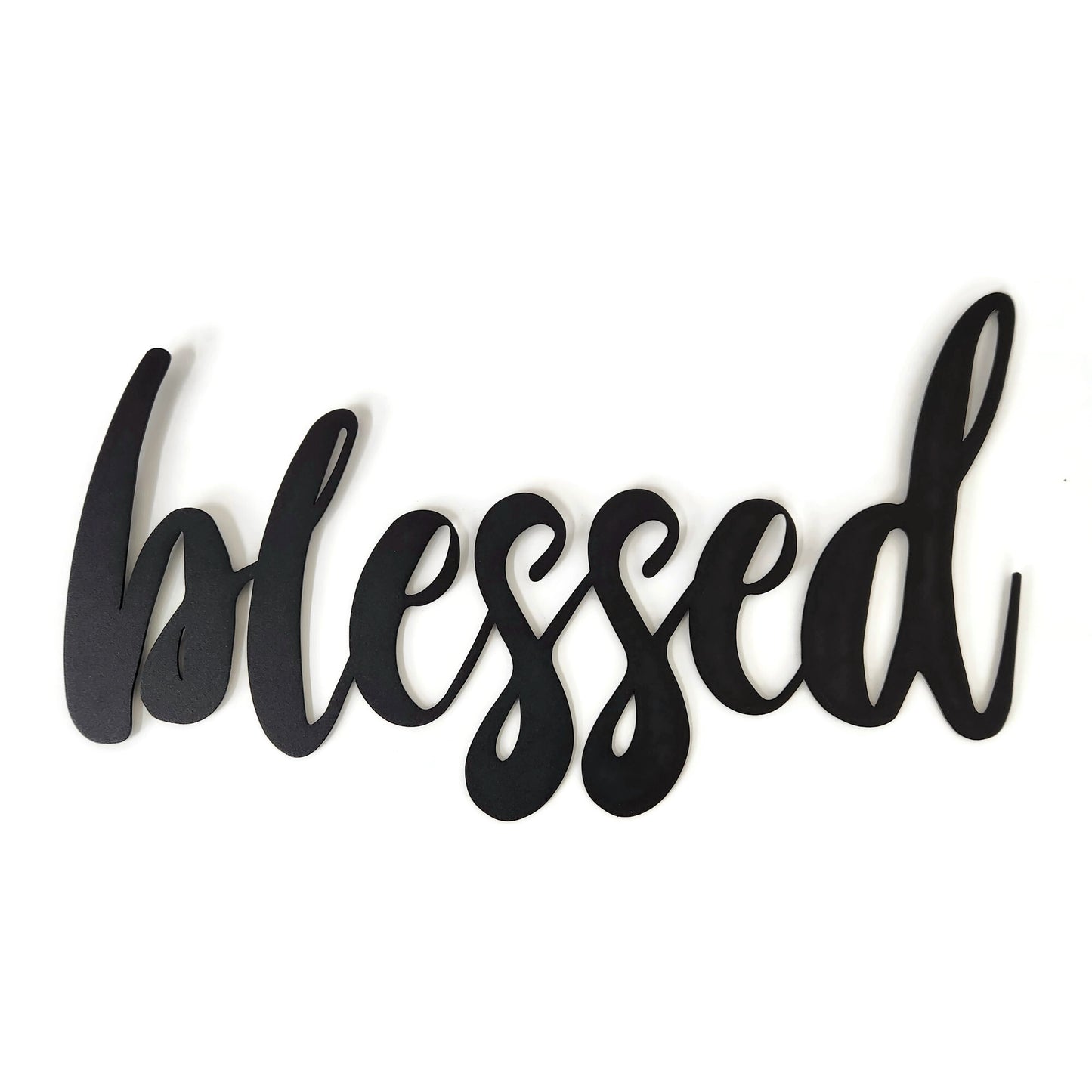 blessed Metal Script Word Sign 14.5 to 17.5 Inches Wide