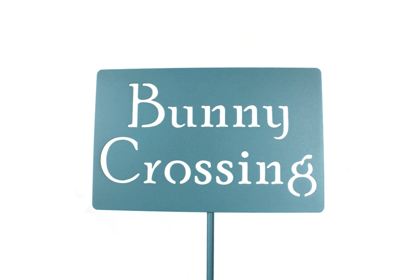 Bunny Crossing Metal Garden Stake Sign 20 to 48 Inches Tall
