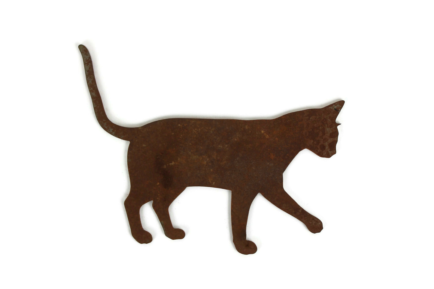 Cat shape rusty metal cut out