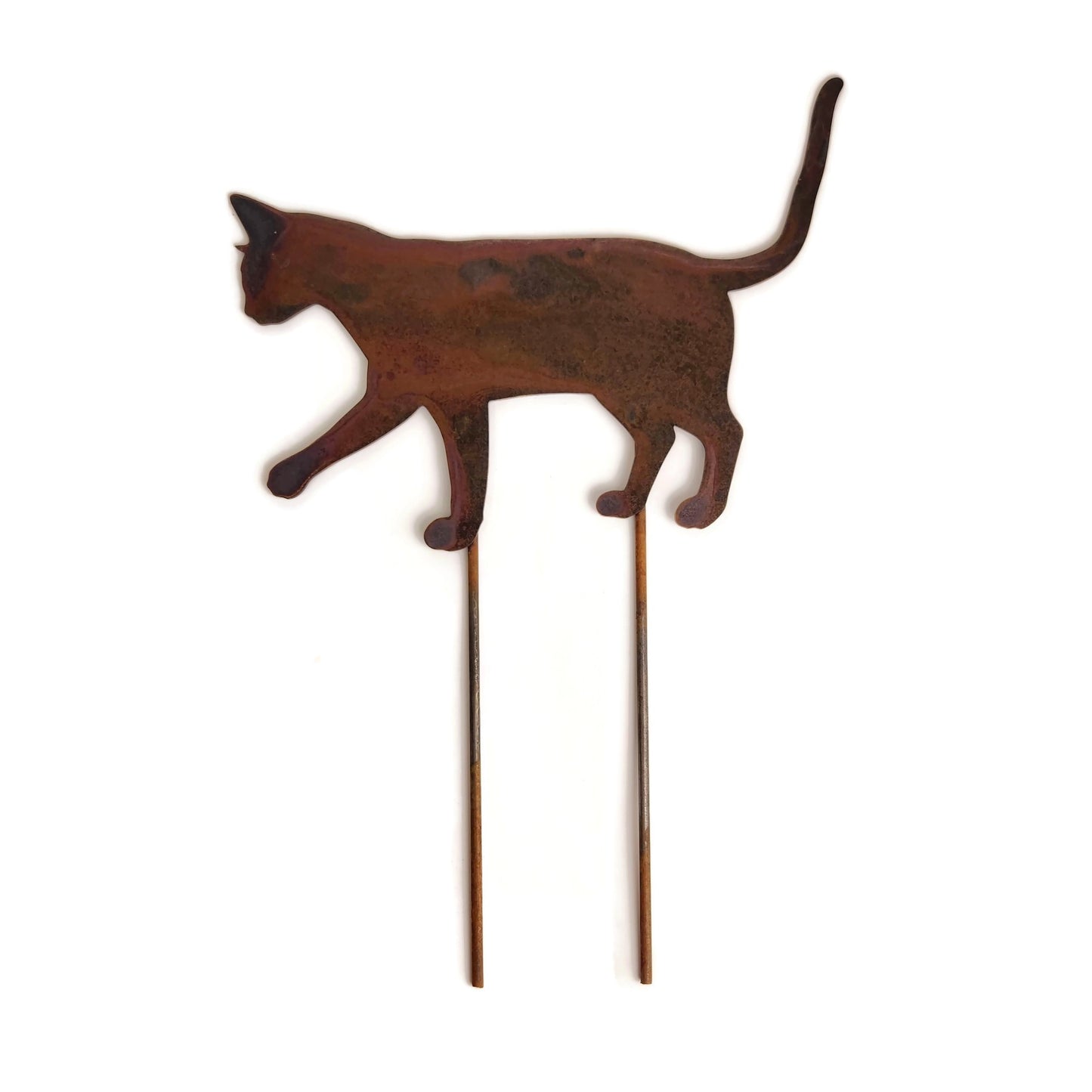 Cat Metal Garden Stake 9 to 15 Inches Wide on Stake