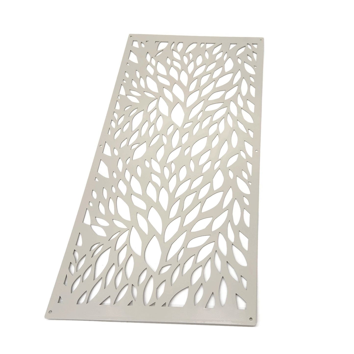 Cream gray powder coat metal privacy screen