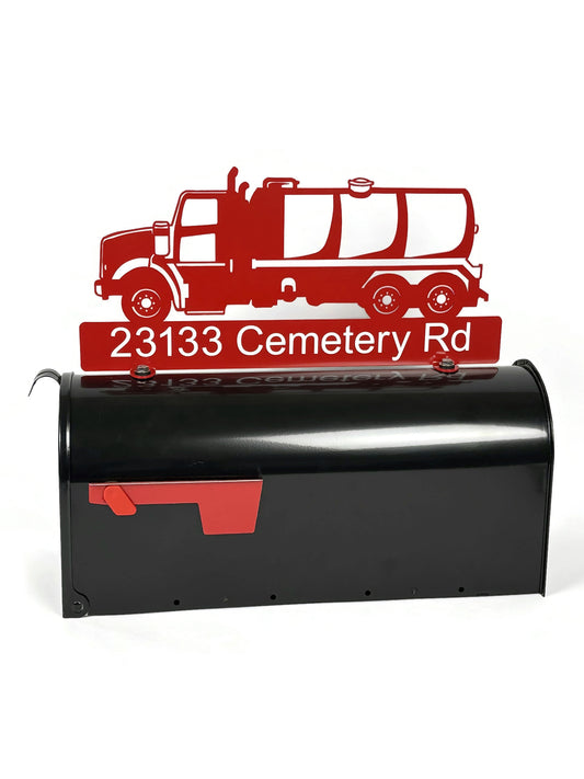 Pump Truck Custom Metal Mailbox Topper 8 Inches Tall - Does Not Include a Mailbox