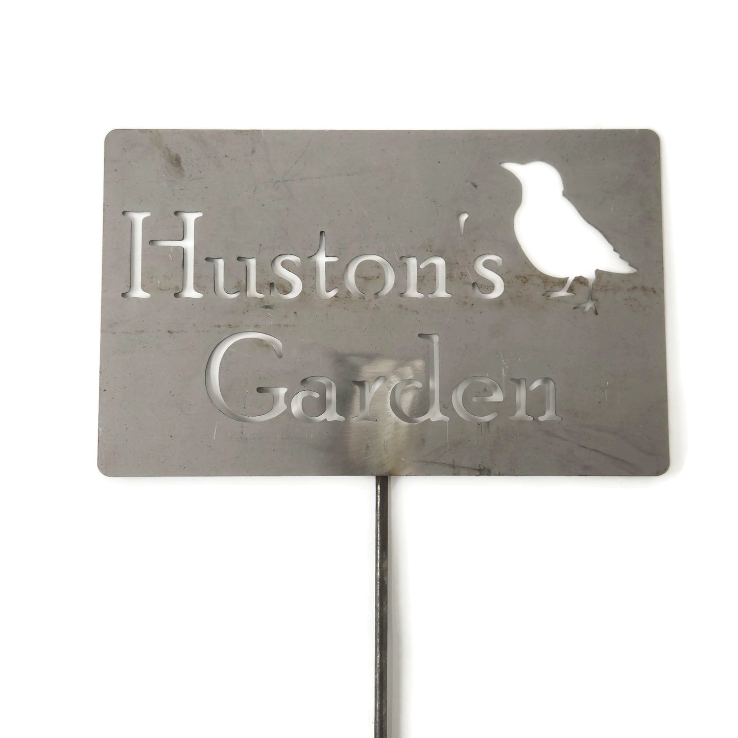 Metal Garden Stake Sign Grave Marker Memorial with Bird 20 to 48 Inches Tall