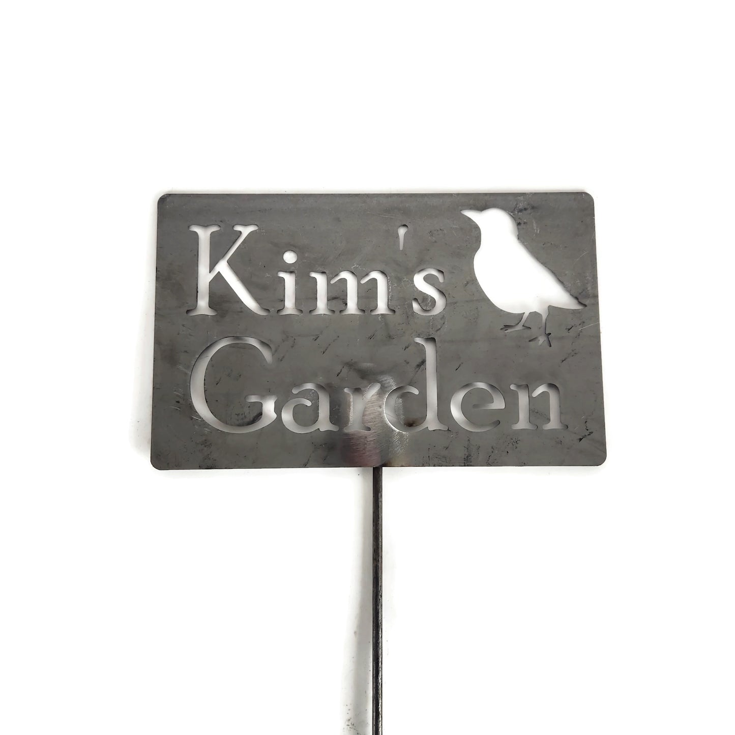 Metal Garden Stake Sign Grave Marker Memorial with Bird 20 to 48 Inches Tall