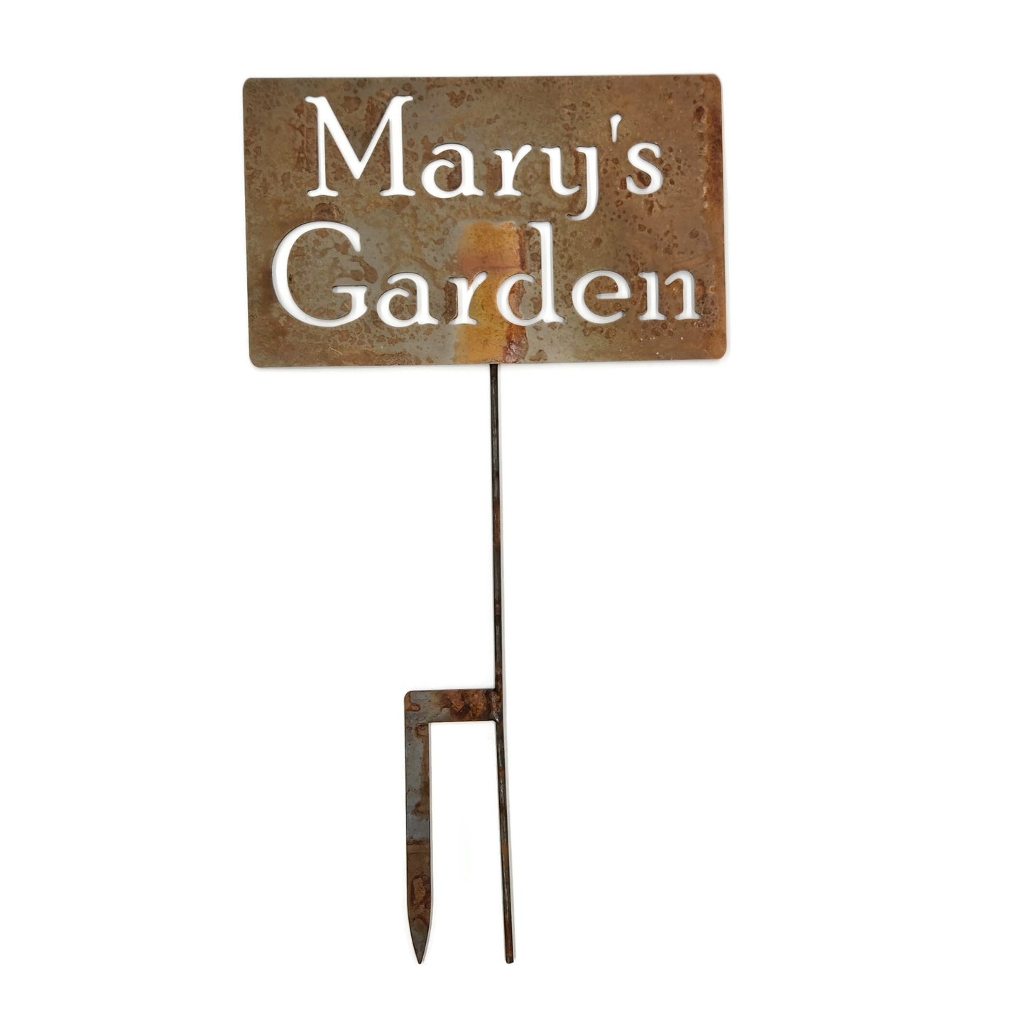 Metal Garden Marker Stake Sign Custom Text 20 to 48 Inches Tall
