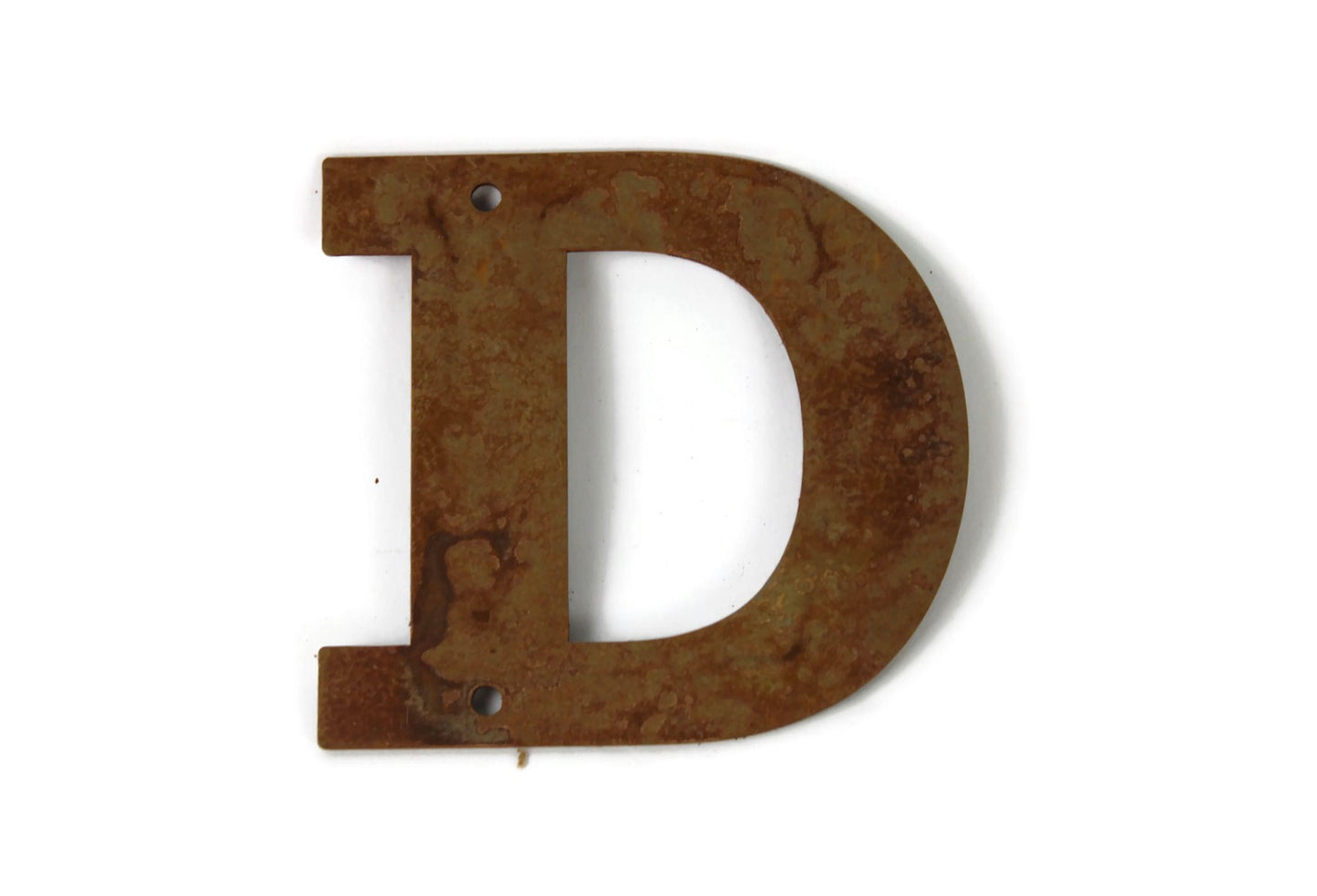 Metal Letters and Numbers Blocky Square Font 4" Tall Raw & Rust