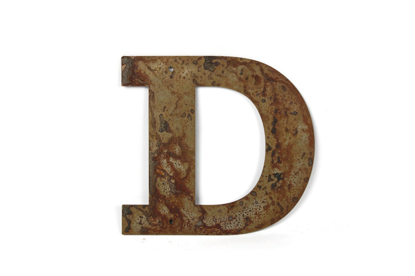 Metal Letters and Numbers Blocky Square Font 8" Tall Raw & Rust
