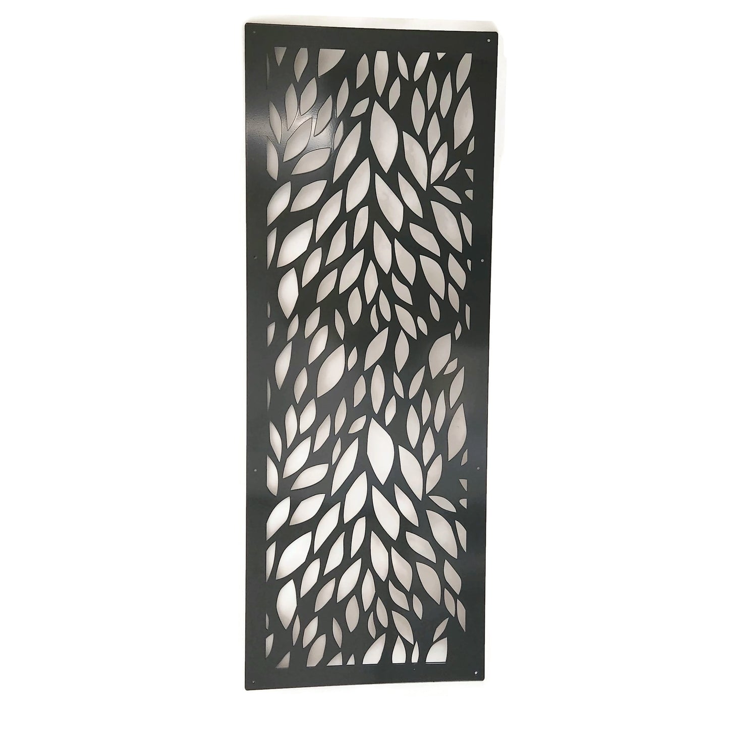 Dark gray powder coat metal privacy screen