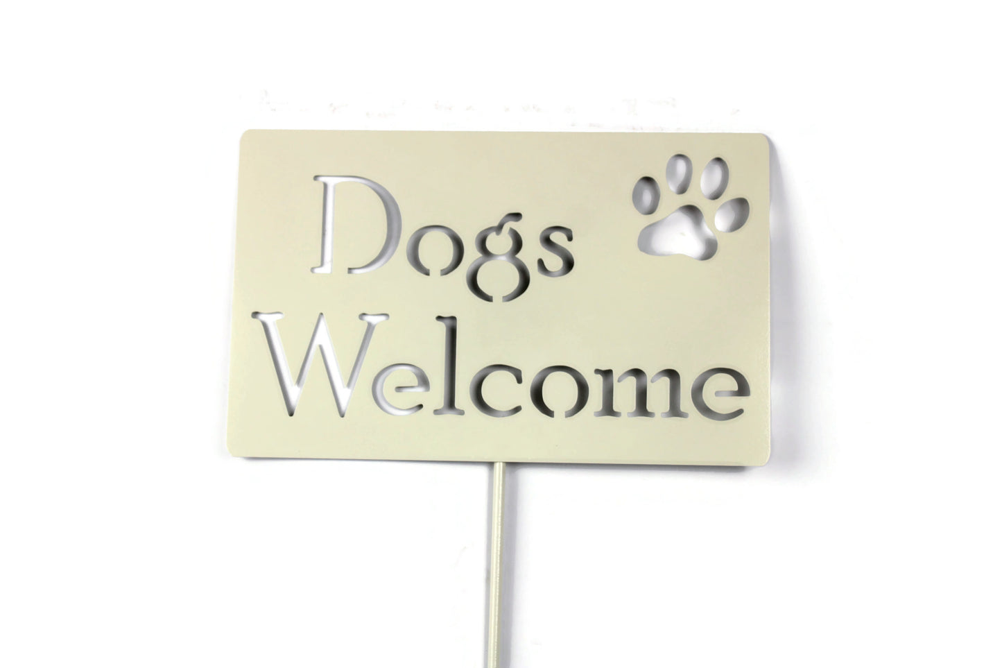 Dogs Welcome Metal Yard Sign 20 to 48 Inches Tall