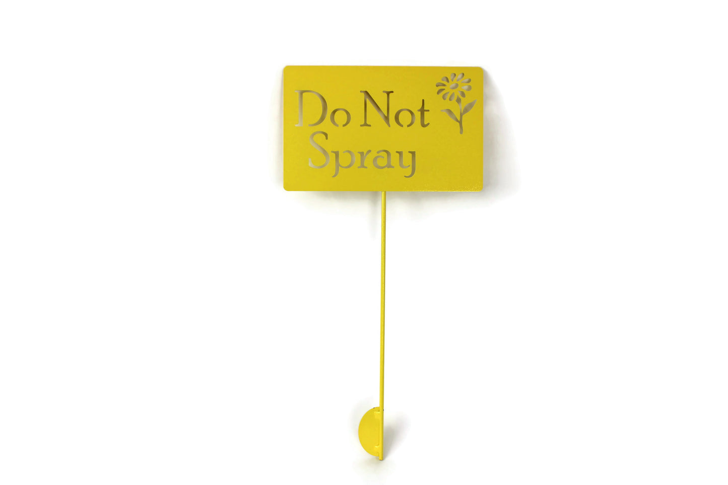 Do Not Spray yellow garden stake sign