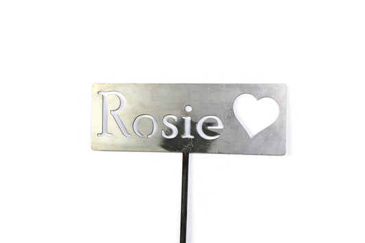 Classic Metal Garden Markers Memorial Sign with Heart 19 Inches Tall