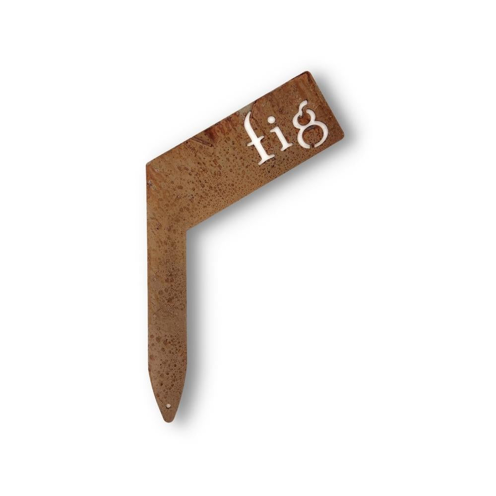 fig rusty planter size garden marker