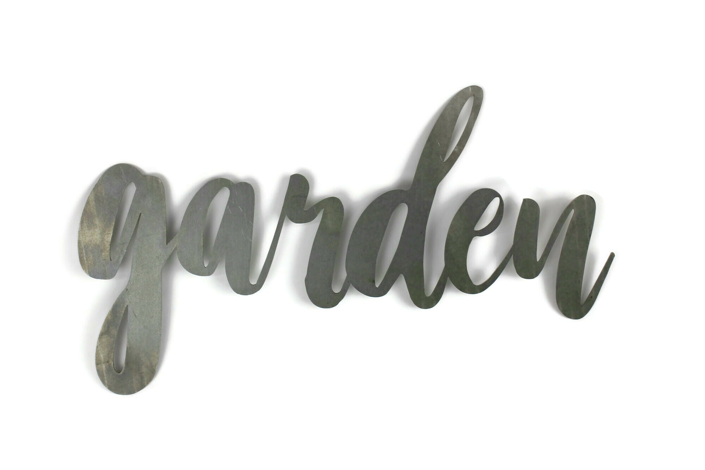 garden Metal Script Word Sign 13 to 17 Inches Wide