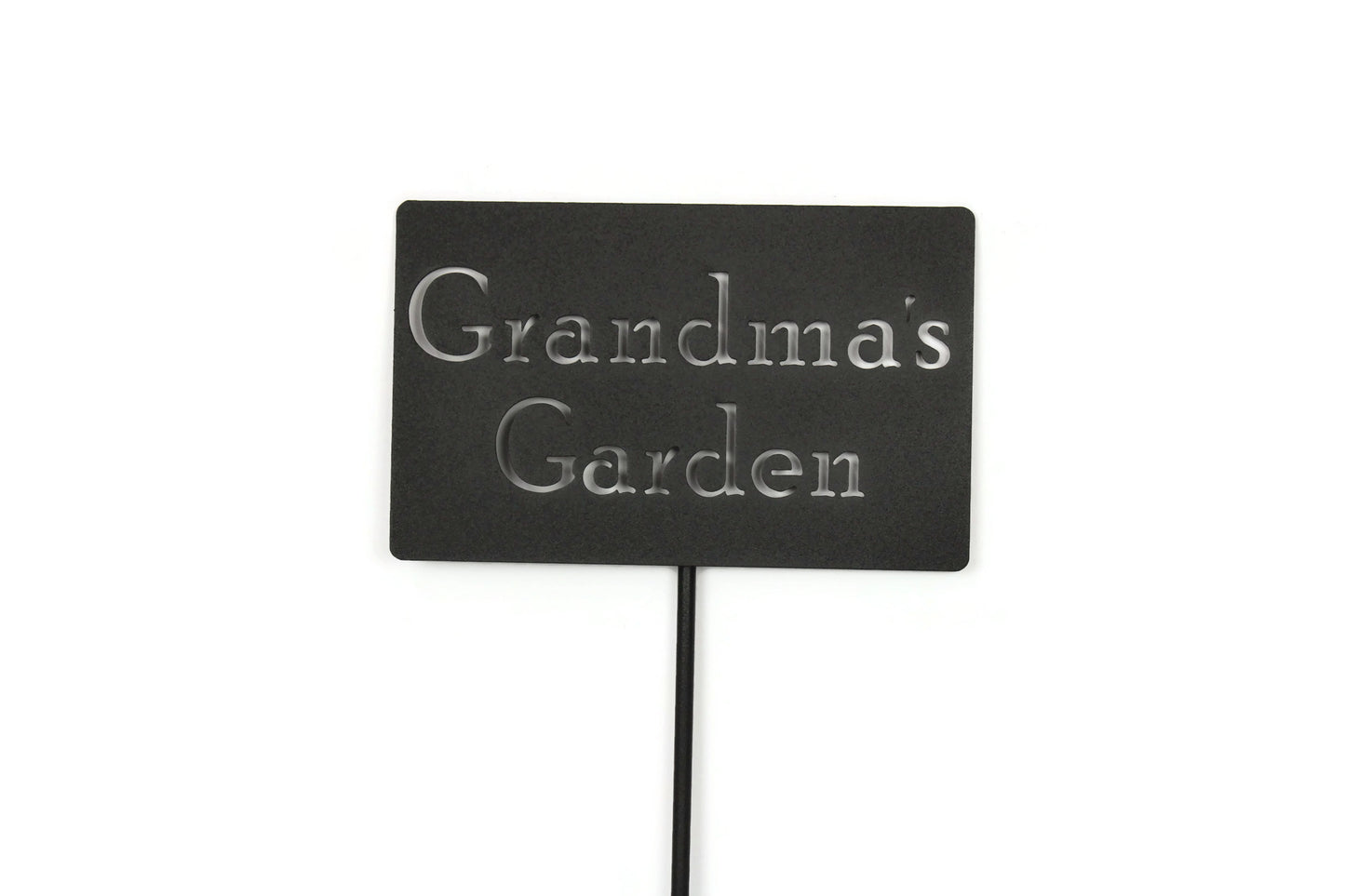 Grandma's Garden black powder coated garden stake sign