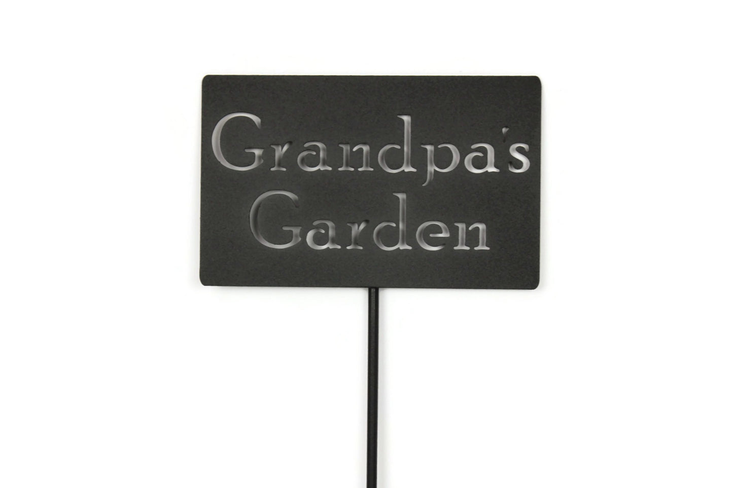 Grandpa's Garden black powder coated garden stake sign
