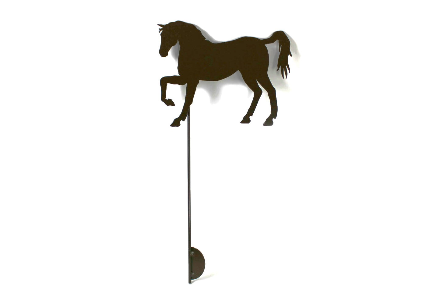 Prancing horse brown powder coat metal garden stake