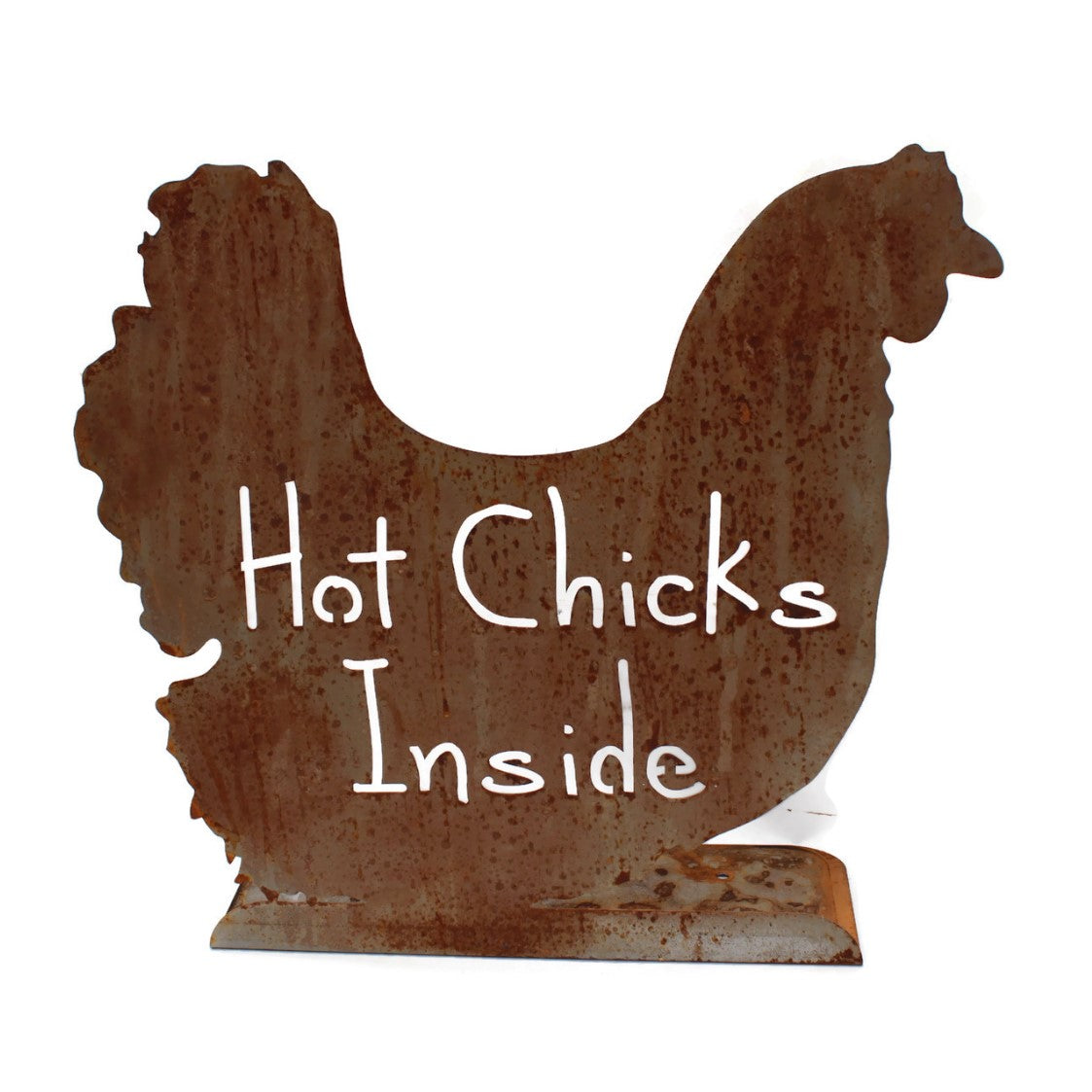 Hot Chicks Inside extra large rusty metal garden stake