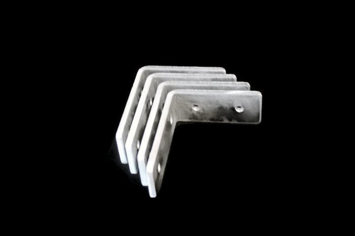 Four aluminum medium-duty shelf brackets