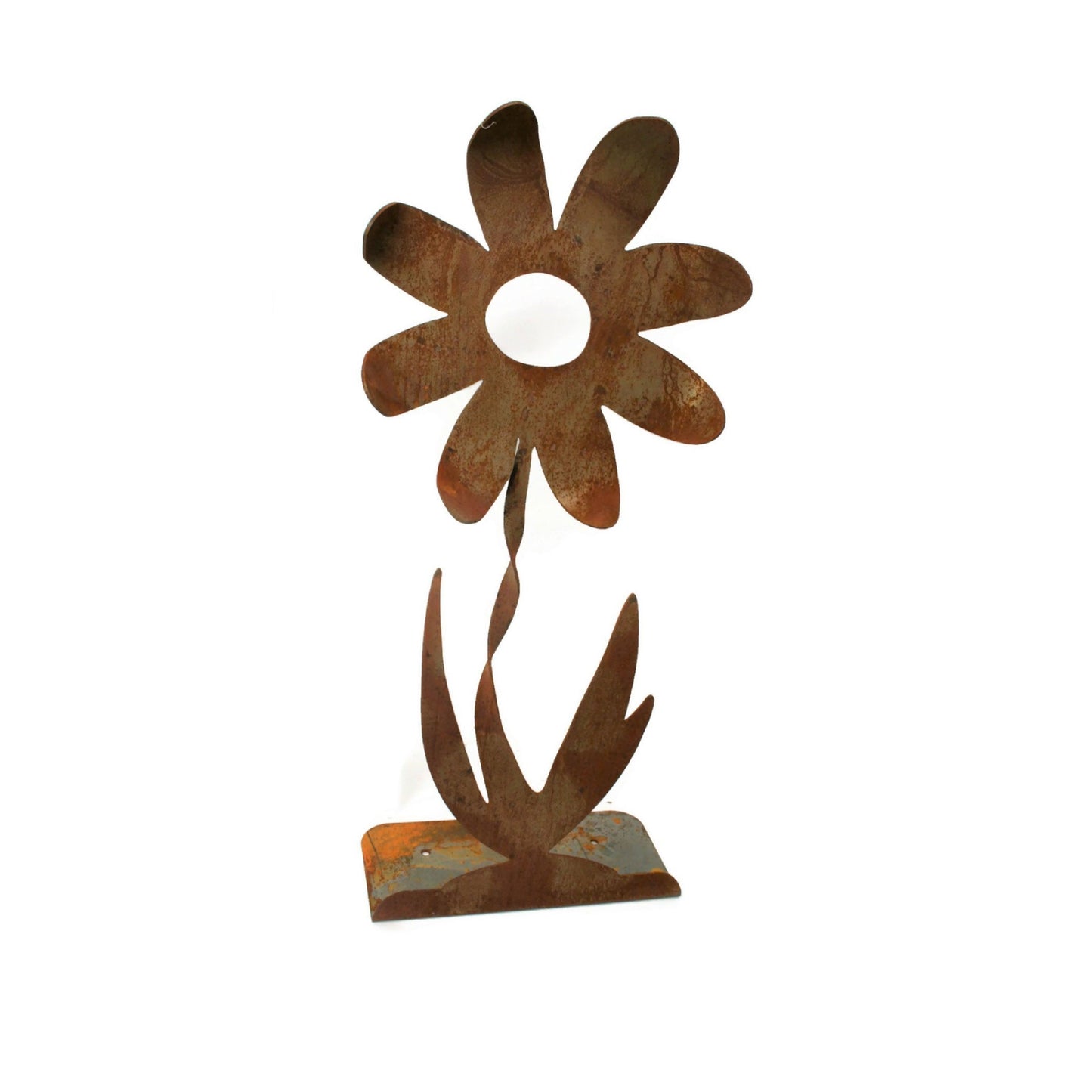 Metal Daisy Flower Giant Rustic Stake 24 to 36 Inches Tall