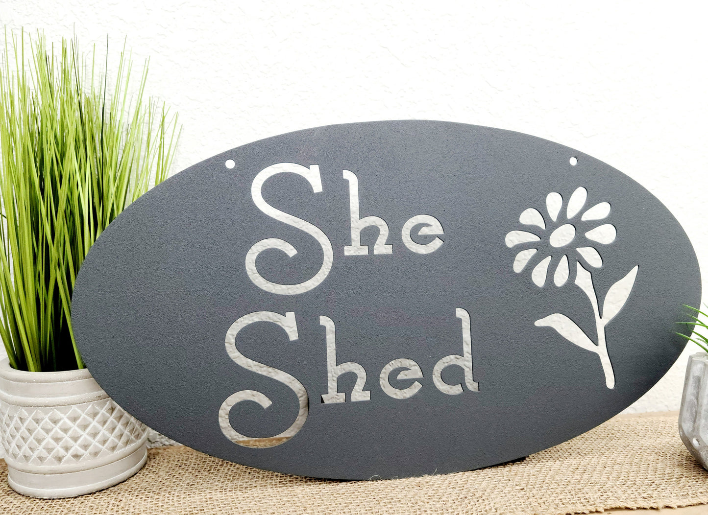 Metal She Shed Garden Sign 18 Inches Wide