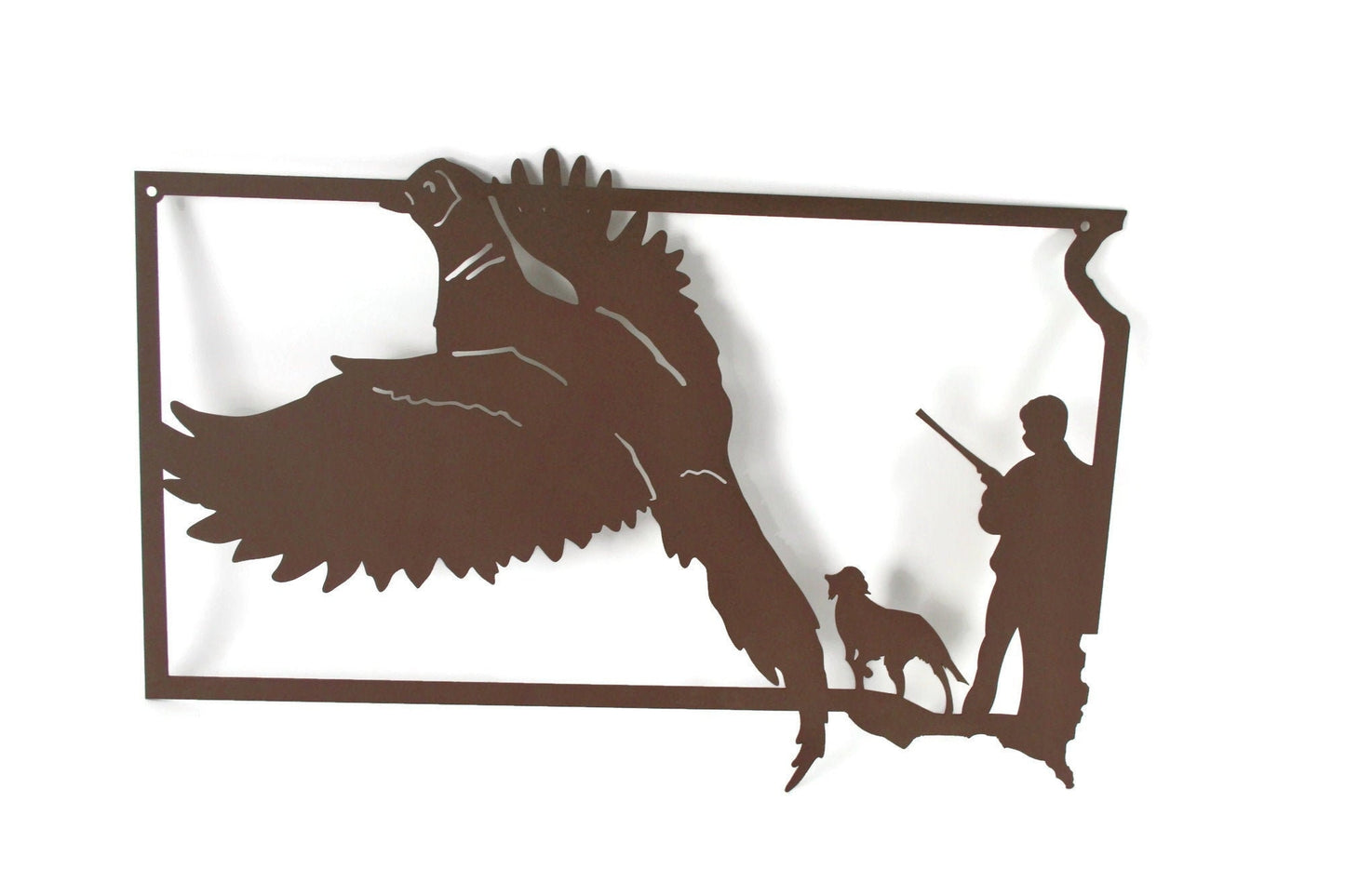 South Dakota Pheasant Hunting Metal Wall Art Sign 22 Inches Wide