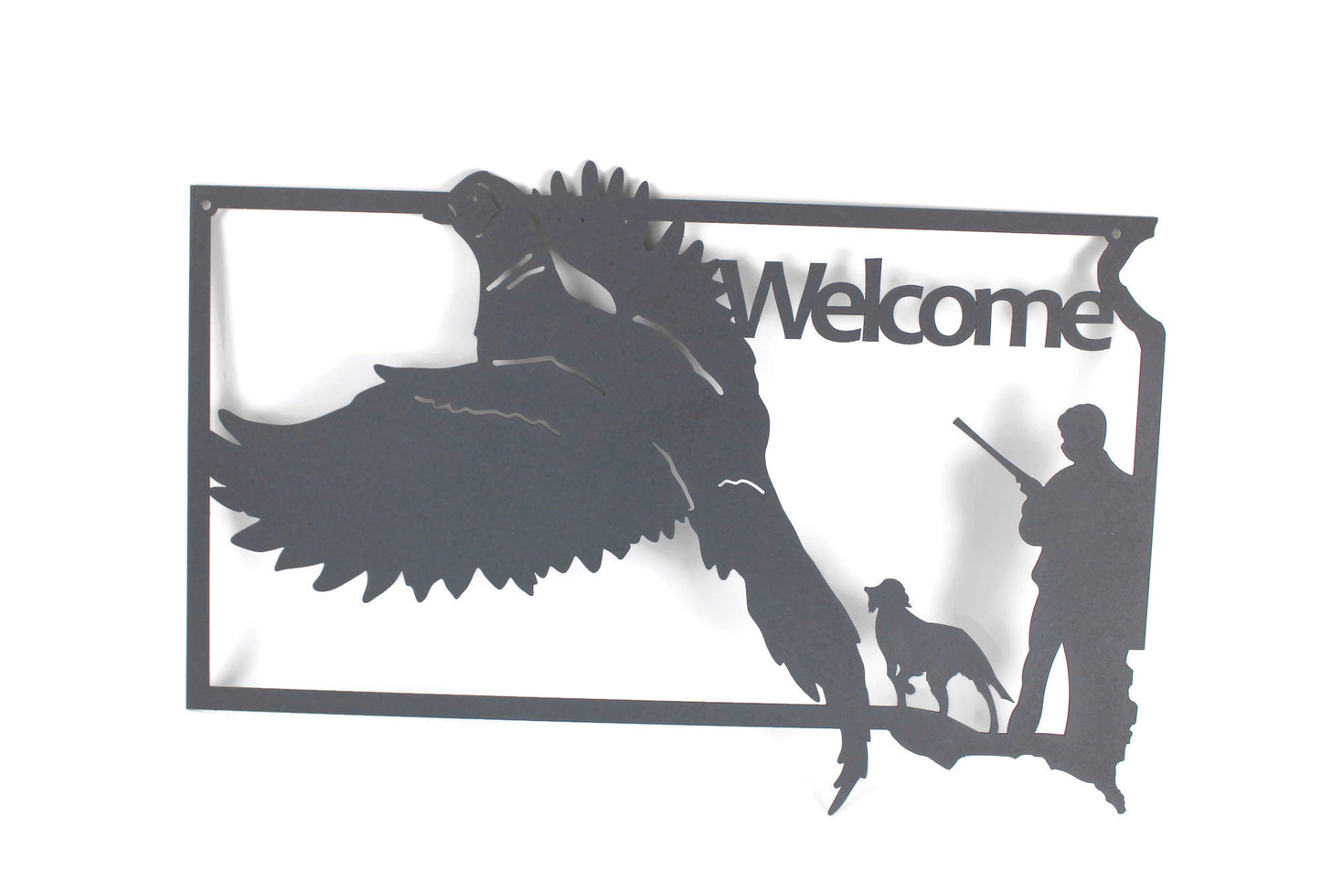 South Dakota Pheasant Hunting Metal Wall Art Sign 22 Inches Wide