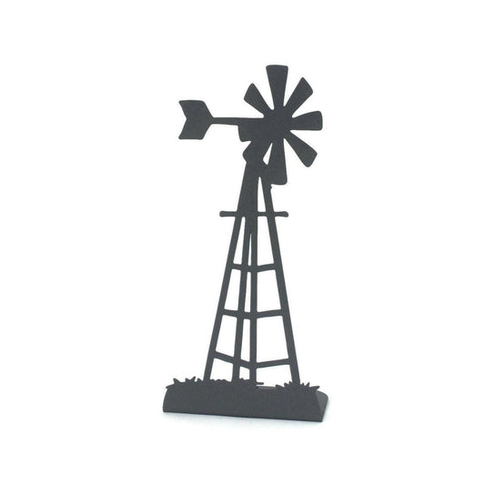 Gray powder coat windmill metal tabletop stand