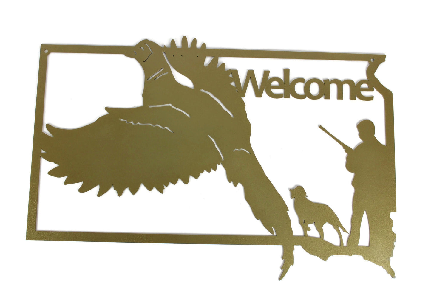 South Dakota Pheasant Hunting Metal Wall Art Sign 22 Inches Wide