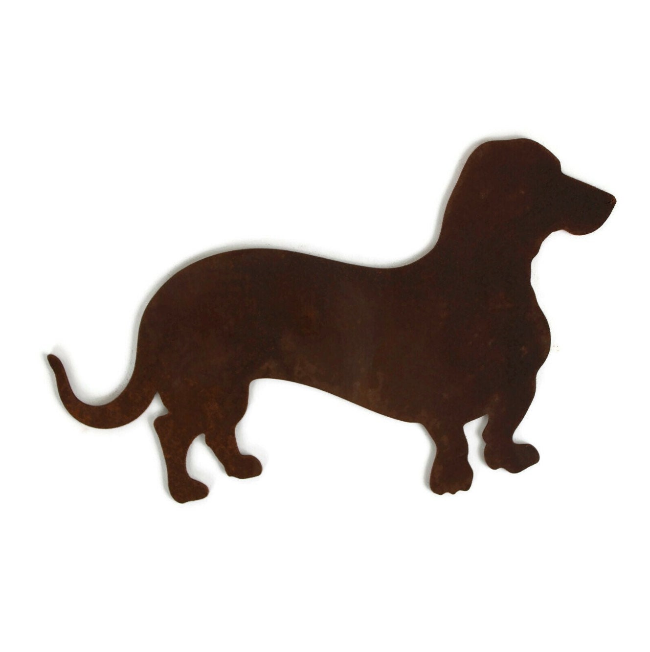Wiener dog shape rusty metal cut out