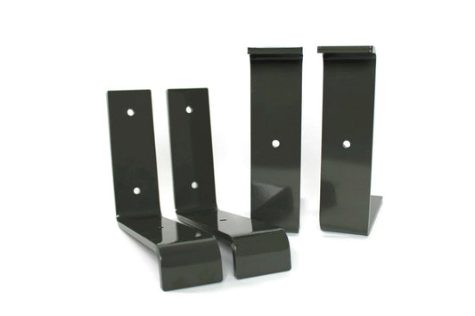 Metal Z shelf brackets with lip in dark charcoal gloss
