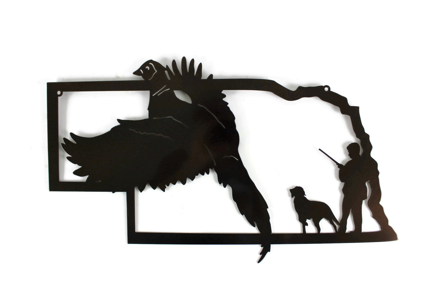 Nebraska Pheasant Hunting Metal Wall Art Sign 22 Inches Wide