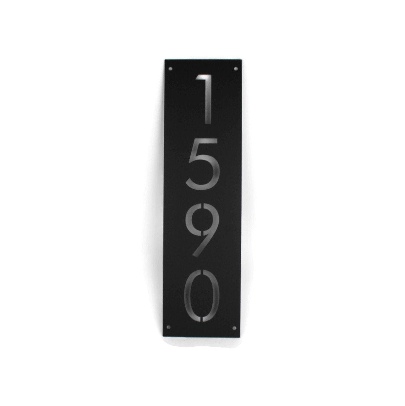 Metal House Number Address Sign Vertical Modern Style 18 to 28 Inches Tall