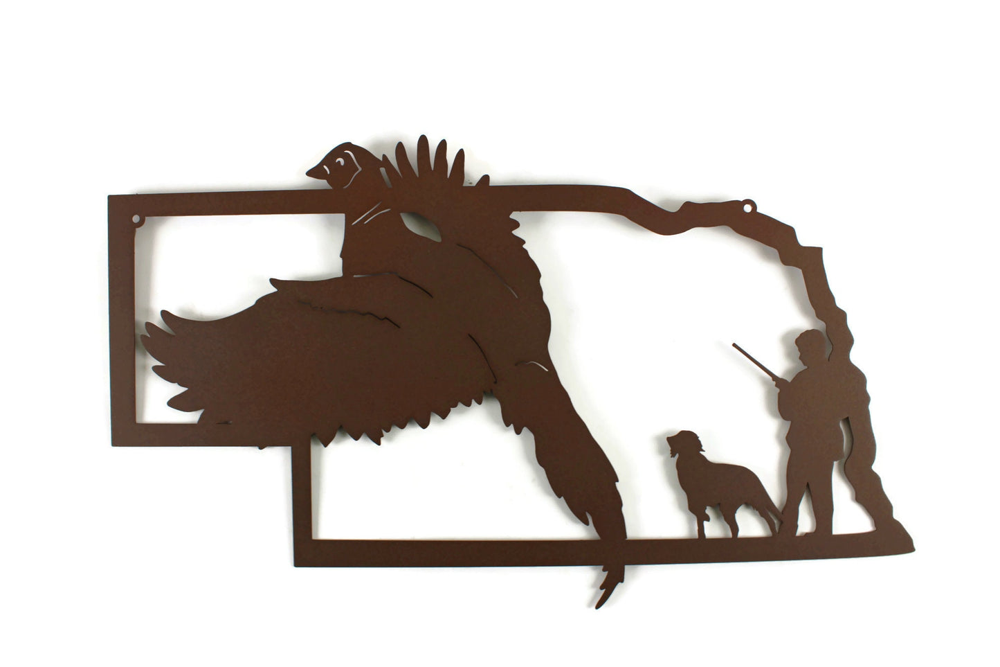 Nebraska Pheasant Hunting Metal Wall Art Sign 22 Inches Wide