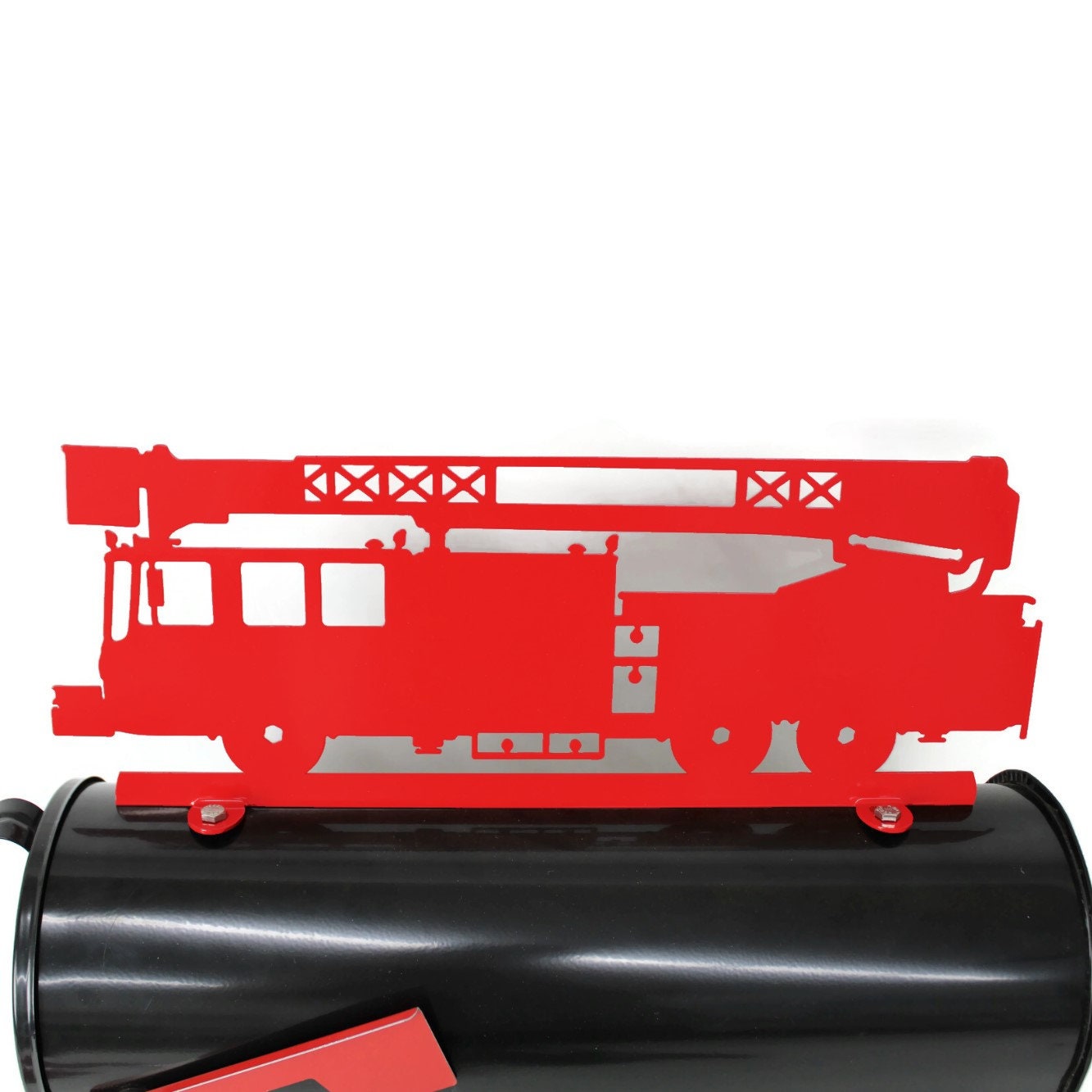 Fire Department Engine Truck Metal Mailbox Topper 6.5 Inches Tall - Does Not Include a Mailbox