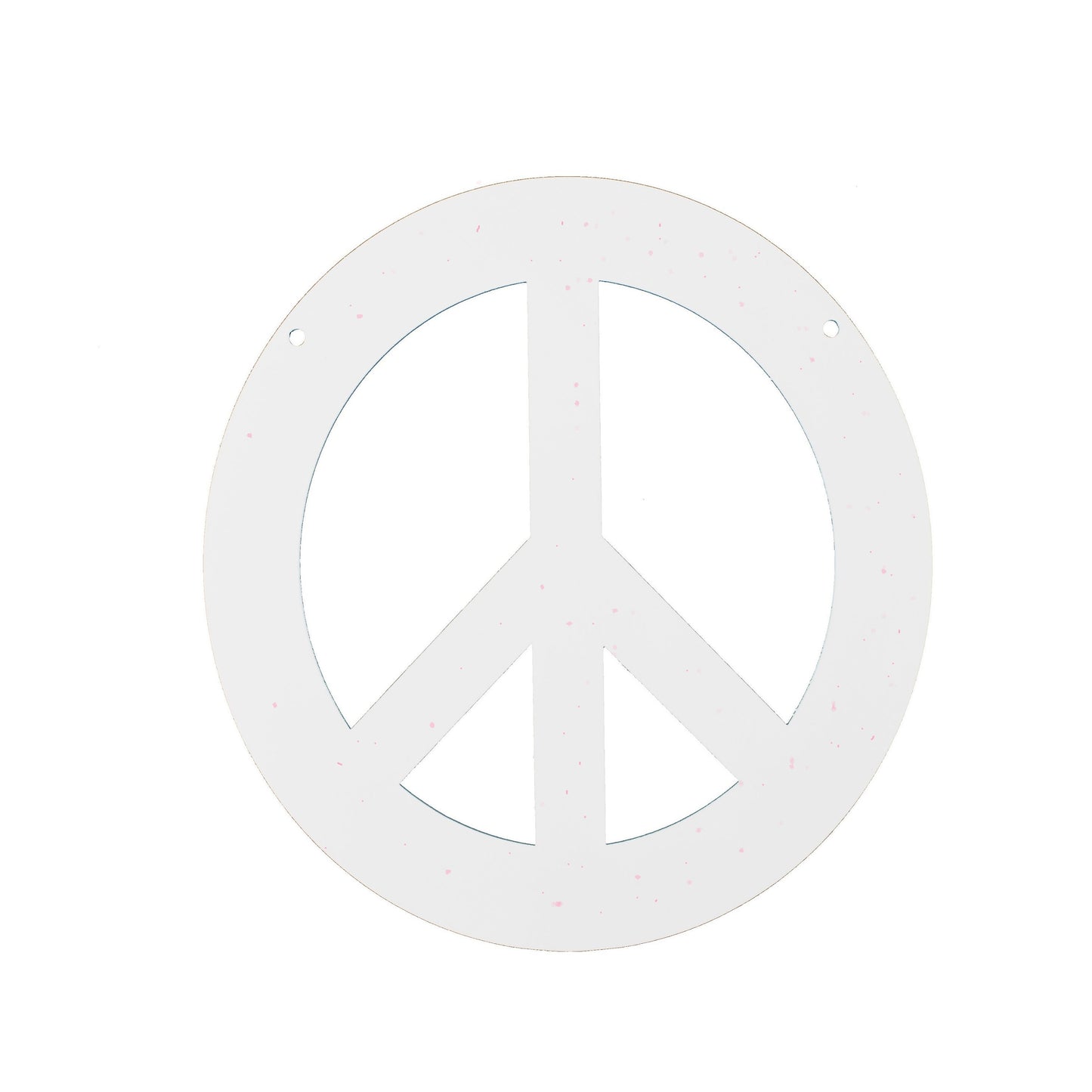 White speckled powder coat metal peace sign