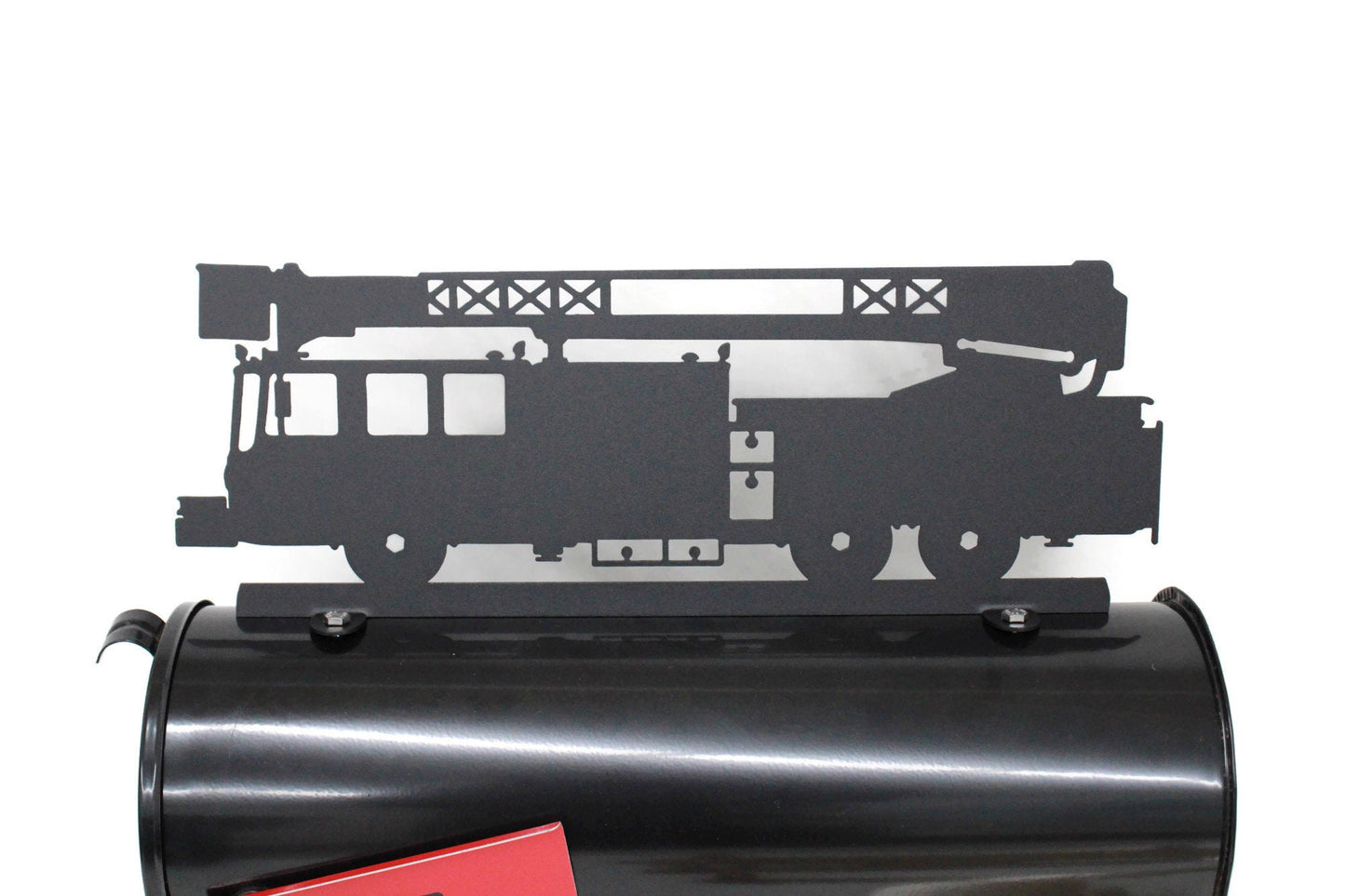 Fire Department Engine Truck Metal Mailbox Topper 6.5 Inches Tall - Does Not Include a Mailbox